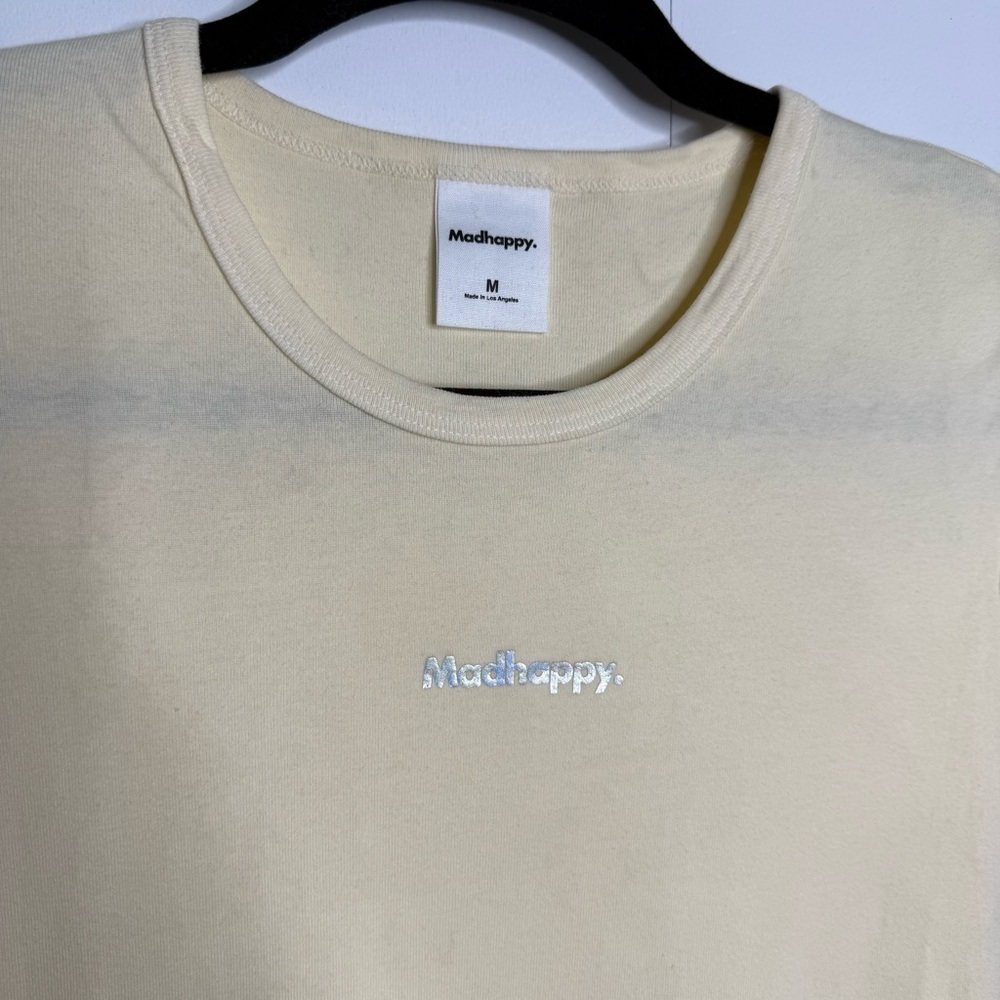 Madhappy - Holographic Logo Baby Tee - Cream - Medium NWOT - Picture 2 of 7